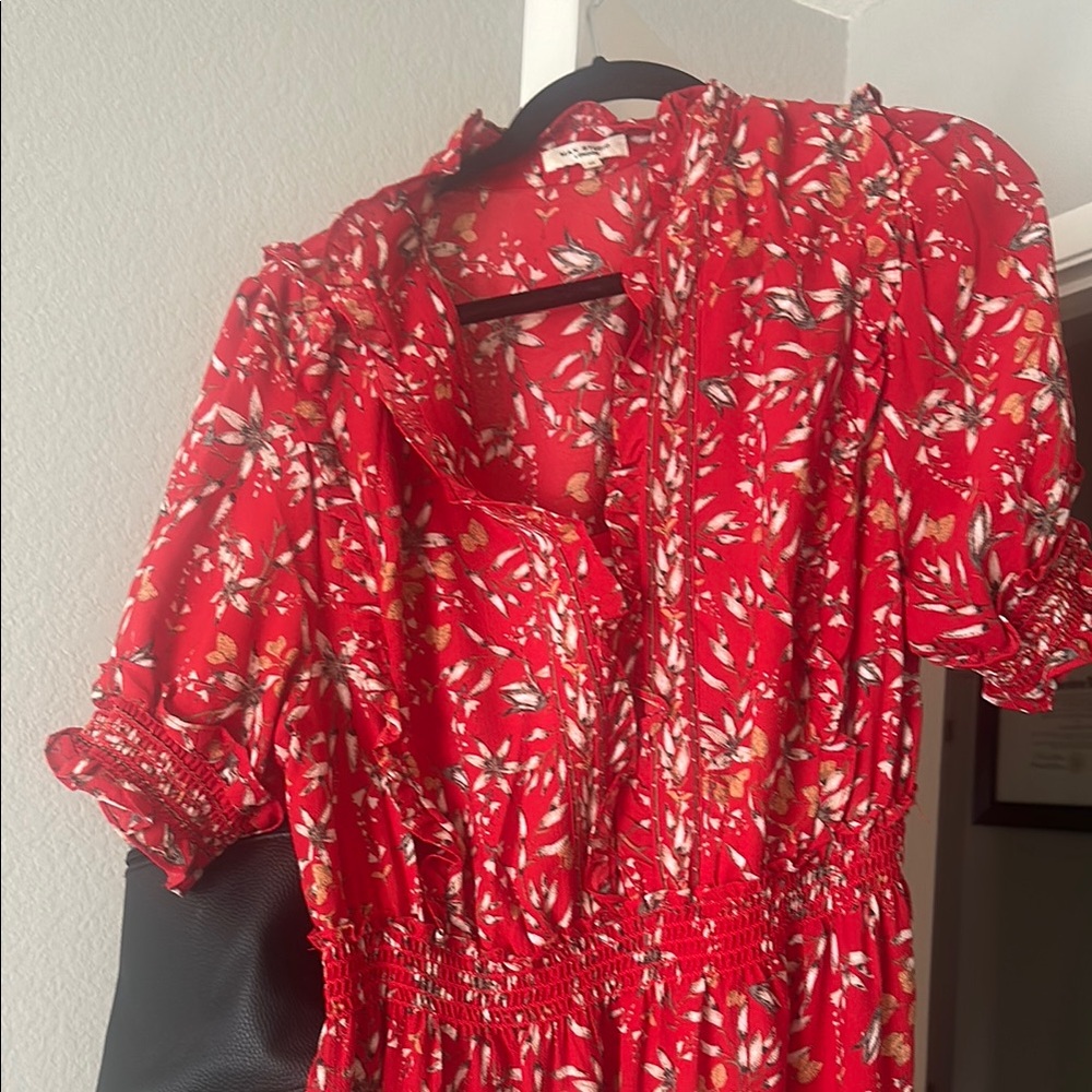 Floral Red Dress